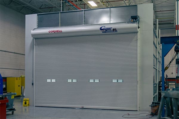Large industrial spray booth for finishing and painting architectural components