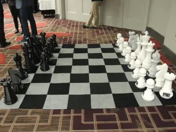 A 3D-printed giant chess board