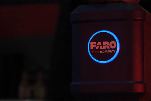 A FARO Arm 3D scanner for inspecting large metal parts and tooling for the rail and ground transportation industry