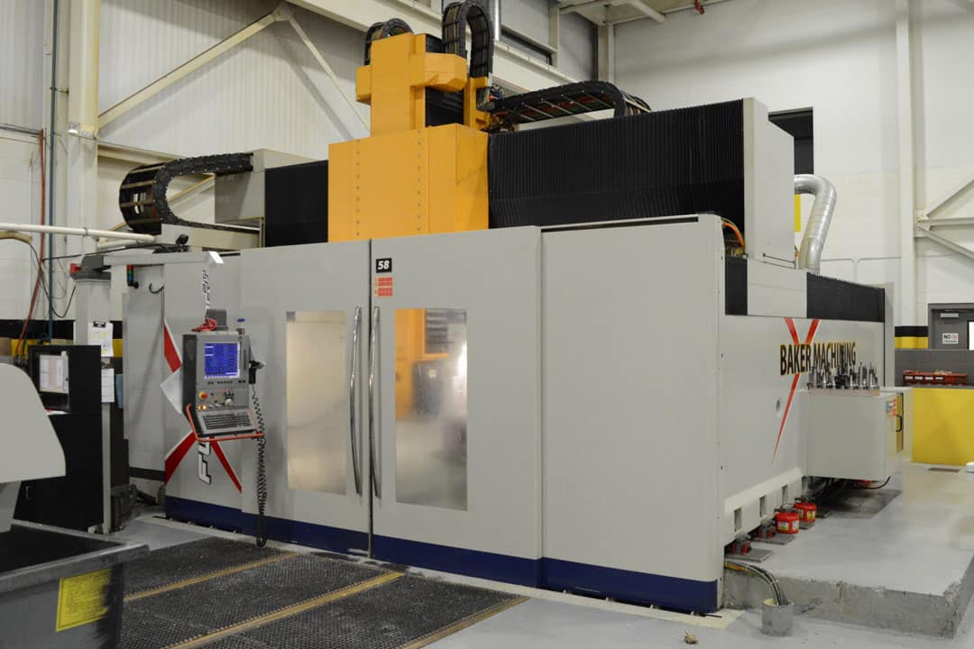 A Breton FlyMill 1000 2T five-axis large CNC machine at Baker Industries