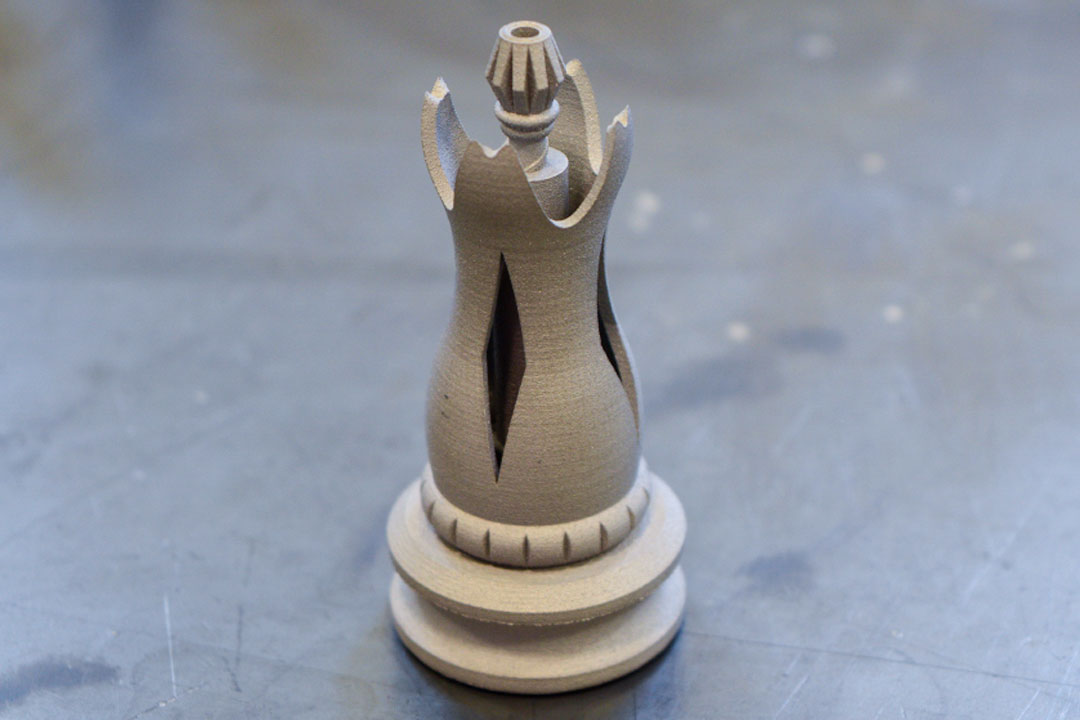 DMLS 3D-printed chess piece prototype