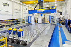 Baker Industries' Emco MECOF Powermill, one of the largest and most advanced CNC machines in the world, after being installed at the company's facilities in Macomb, Michigan