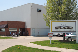 Exterior of Baker Industries Plant 2, the fabrication facility, in Macomb, Michigan
