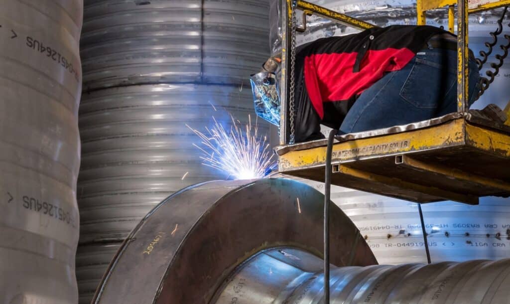 Pressure Vessel Fabrication Man Welding